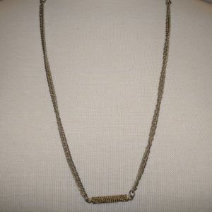 Antique long gold chain with gold bar beads